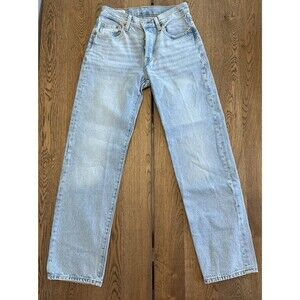 Levi's Women 501 Light Blue Denim Jeans Button Fly Regular Fit